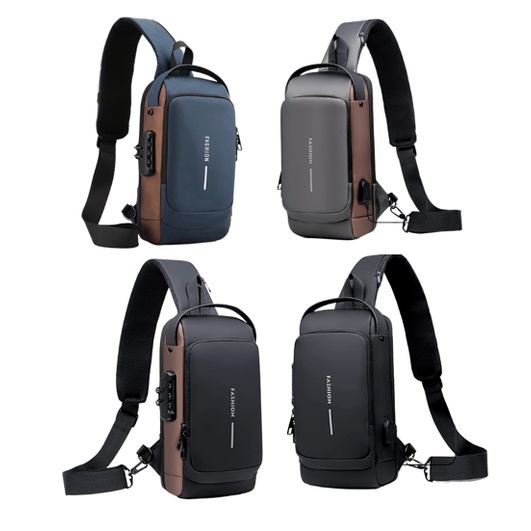 Bolsa Mochila De Ombro Anti-roubo Transversal Usb Pochete