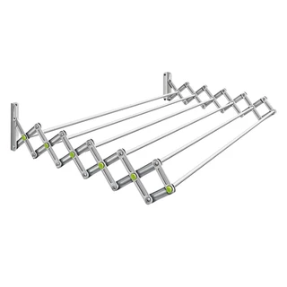 Varal De Roupas Apartamento Sanfonado Retratil Parede 80 Cm Aco Branco Reforcado Secalux