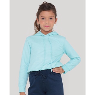 Blusão Moletom Infantil Cropped Verde Claro