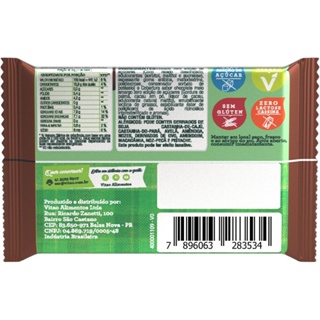 Cocada Tablete Zero Cobertura Chocolate Amargo Vitao 22g