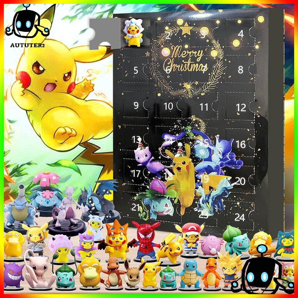 Pokémon natal 24 dias recompensa contagem regressiva advento calendário caixas anime pikachu caixa cega brinquedo figura de ação 2024 presente de natal para crianças
