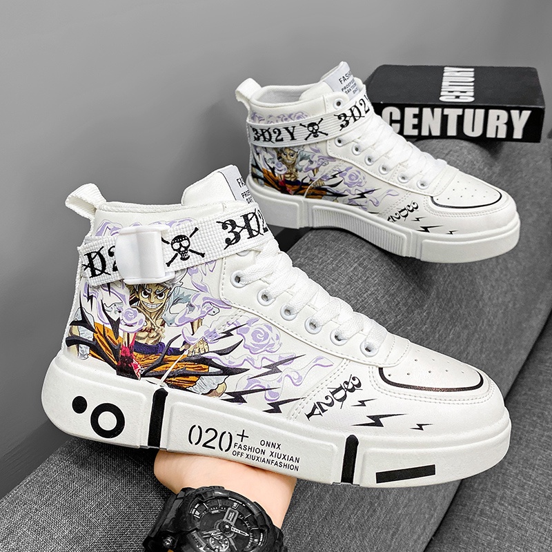 Nova Chegada Venda Quente Maré Tênis Estilo Anime One Piece Moda All-Match Sneaker