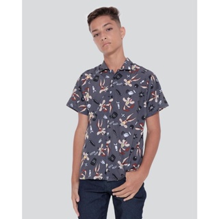 Camisa Juvenil Estampa Coiote Looney Tunes Cinza