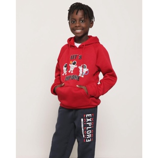 Blusão Moletom Infantil Com Capuz Vermelho