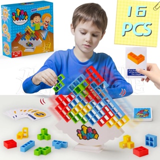 16/32/48 Pcs Tetra Tower Balance Stacking Block Game Set, Tetra Tower Game,  Stacking Blocks Tetris Blocks Toy Puzzle Game For Kids