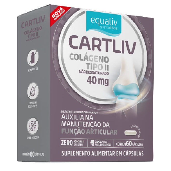 Kit 2 Cartiliv Colágeno Tipo 2 Equaliv - 60 Cápsulas em Promoção