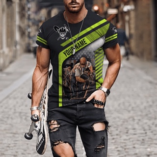 Camiseta gráfica casual masculina, Tops grandes, mangas curtas