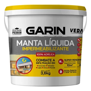 Manta Líquida Emborrachada Impermeabilizante Garin 3,6kg