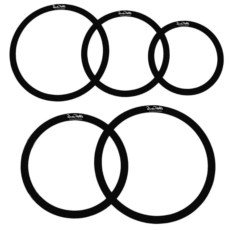Kit Anel Abafador Peles Dudu Portes Muffle Ring Preto Luen Bateria Silenciador 10 12 13 14 16