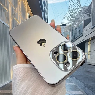 Capa De Vidro Fosco Temperado Natural Titanium Color AG Para IPhone 14 15 Pro Max Plus Matte Case Proteção Da Câmera À Prova De Choque