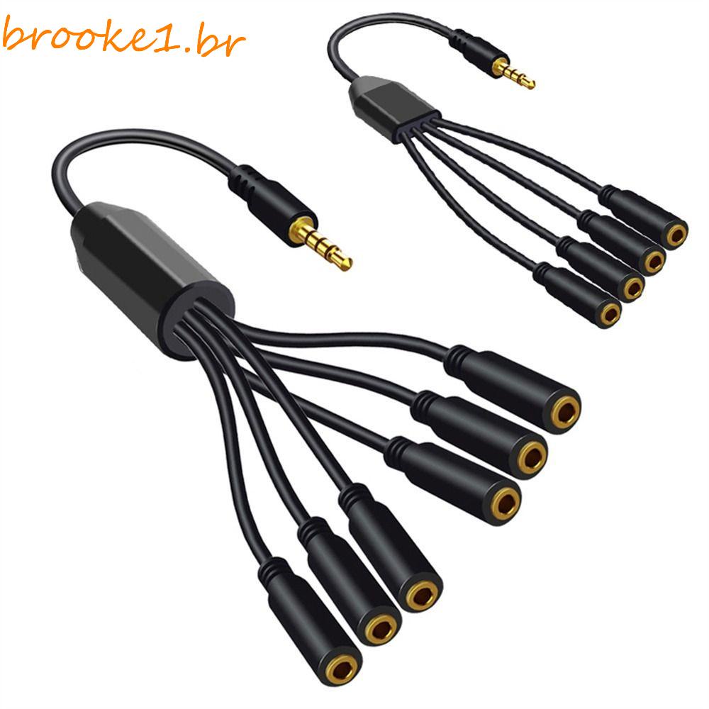 BROOKE1 Cabo Divisor De 3,5 Mm Portátil Durável Fêmea Jack Ouvir Música Fone De Ouvido Macho Adaptador De Áudio Do Microfone