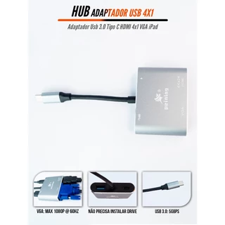 Hub Adaptador USb 3.0 TYPE-C HDMI VGA