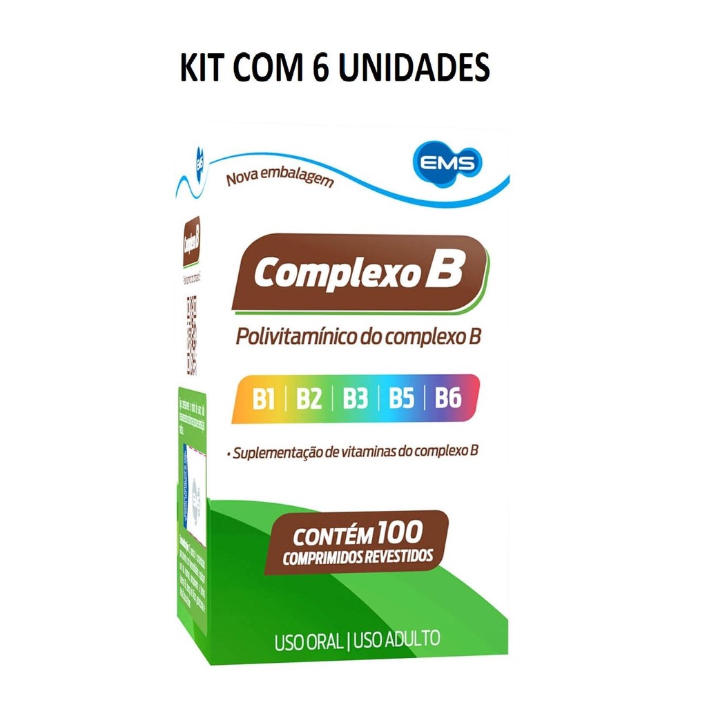 Kit Complexo B Com 6 Unidades 100 Comprimidos Revestidos Cd | Shopee Brasil