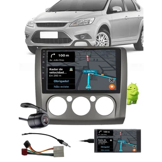 Multimídia 2 Din 9" Polegadas Android Focus 2009 até 2012 Hatch e Sedan + Câmera de Ré + Moldura + Chicote + Adaptador de Antena