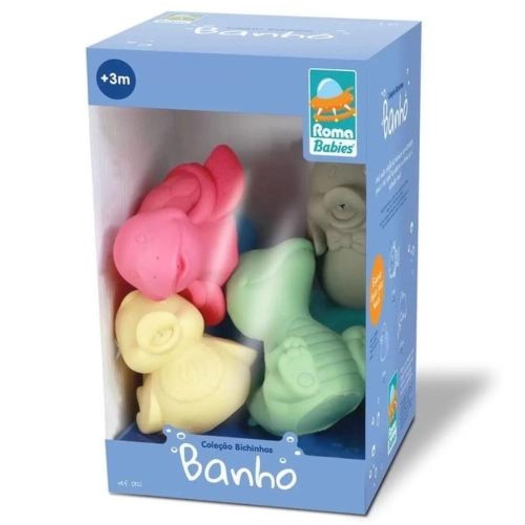 Coleção Bichinhos Para Banho 6 Unidades Animais e Cores Diferentes ...