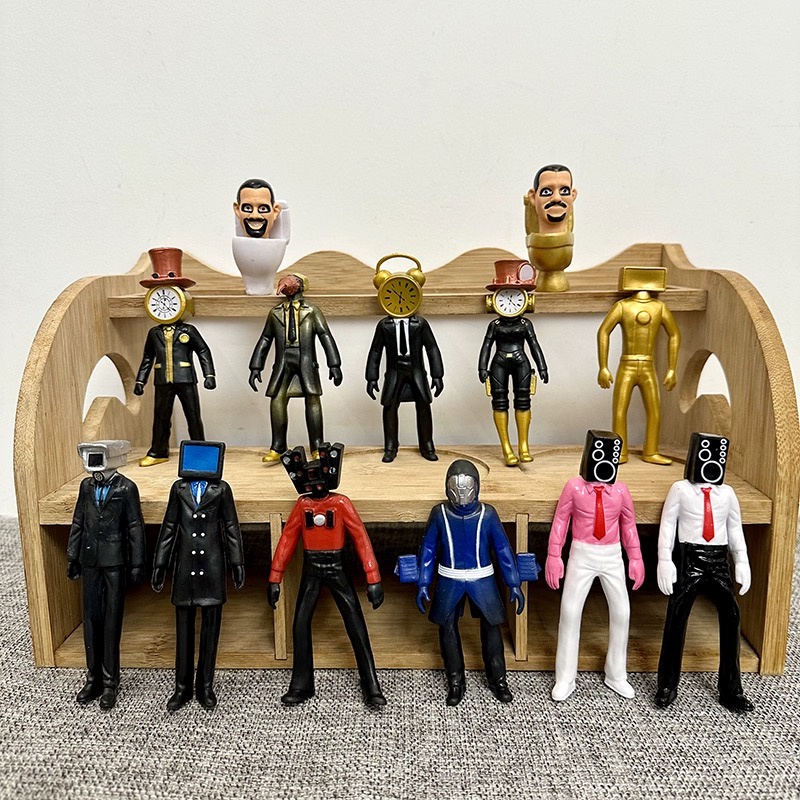 13 pcs skibidi Toilet Man Spoof PVC Modelo Doll Toys For Kids Toy Figurine Home Decor Gift