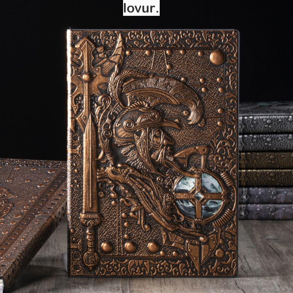 Caderno LOVUR , Diário De Escrita Em Relevo , 100 Folhas (200 Páginas) PU Leather Vintage A5 Travel Diary Women