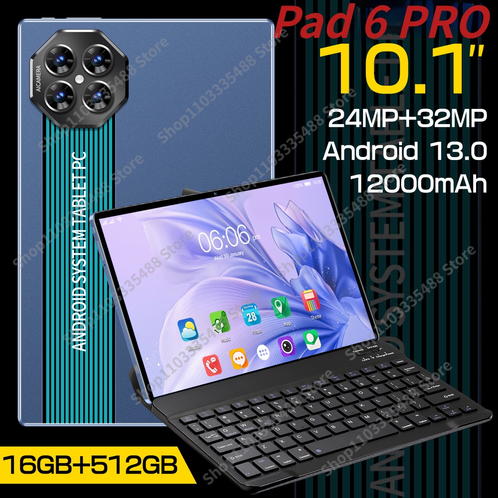 Tablet PC 12GB 512GB 10,1 Polegadas HD Tela Cheia Android Tab