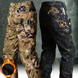 Calças À Prova D'água De Caça Softshell Homens D'água De Bolso Múltiplo Ao Ar Livre Quentes De Vento Homm