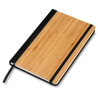 Caderno de Anotações com Capa de Bambu - Caderno Com Pauta Capa De Madeira Bambu Ecológico