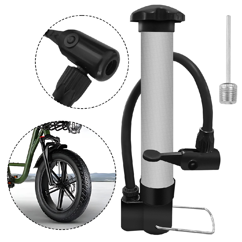 Bomba De Ar Para Bicicleta Para Pneu 25cm Cor Prata | Shopee Brasil