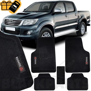 Jogo Tapete Hilux 2006 a 2015 Borracha Bordado + Lixeira