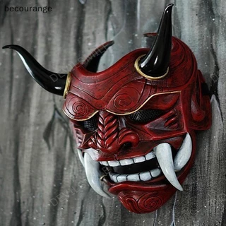 [Máscara Fantasma Japonês Hannya De Halloween Prajna Half Face Masks Samurai [BR]