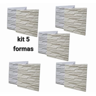 Forma De Gesso 3d Kit 5 Moldes Canjiquinha Para Placa Parede