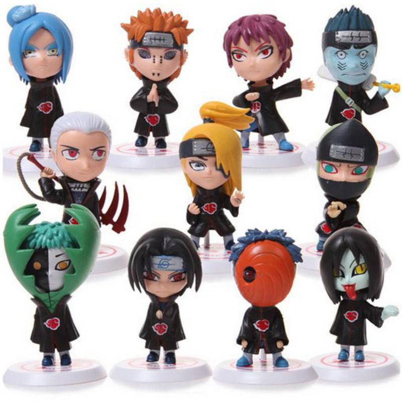 Q Versão 17a Geração Naruto (11PCS) Boneca Naruto Naruto Naruto Sasuke Modelo Anime Figura de Decoração de Carros