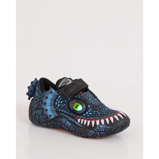 Tênis Infantil Vissi Dino World Led Barbatanas Azul