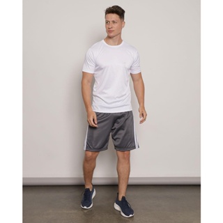 Bermuda Masculina Fitness Helanca Com Elástico Cinza