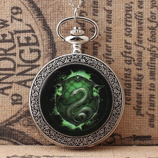 Anime Large Quartz Pocket Watch Estudantes do Ensino Médio Europeu Americano Harry Potter Lembrança Padrão de Cobra Patch Pocket
