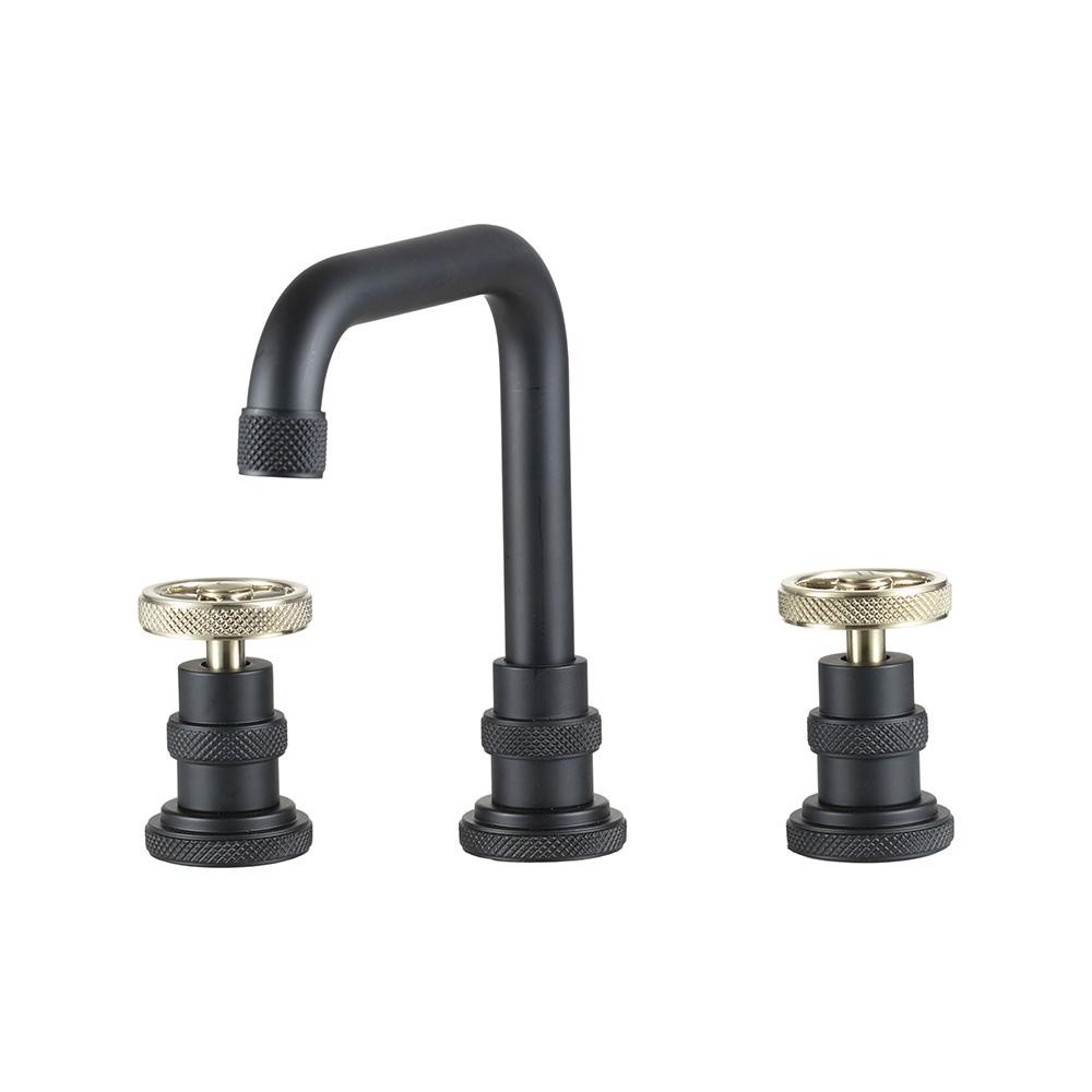 Torneira Para Banheiro Misturador Duplo Comando Jatobá Pingoo - Preto e Dourado