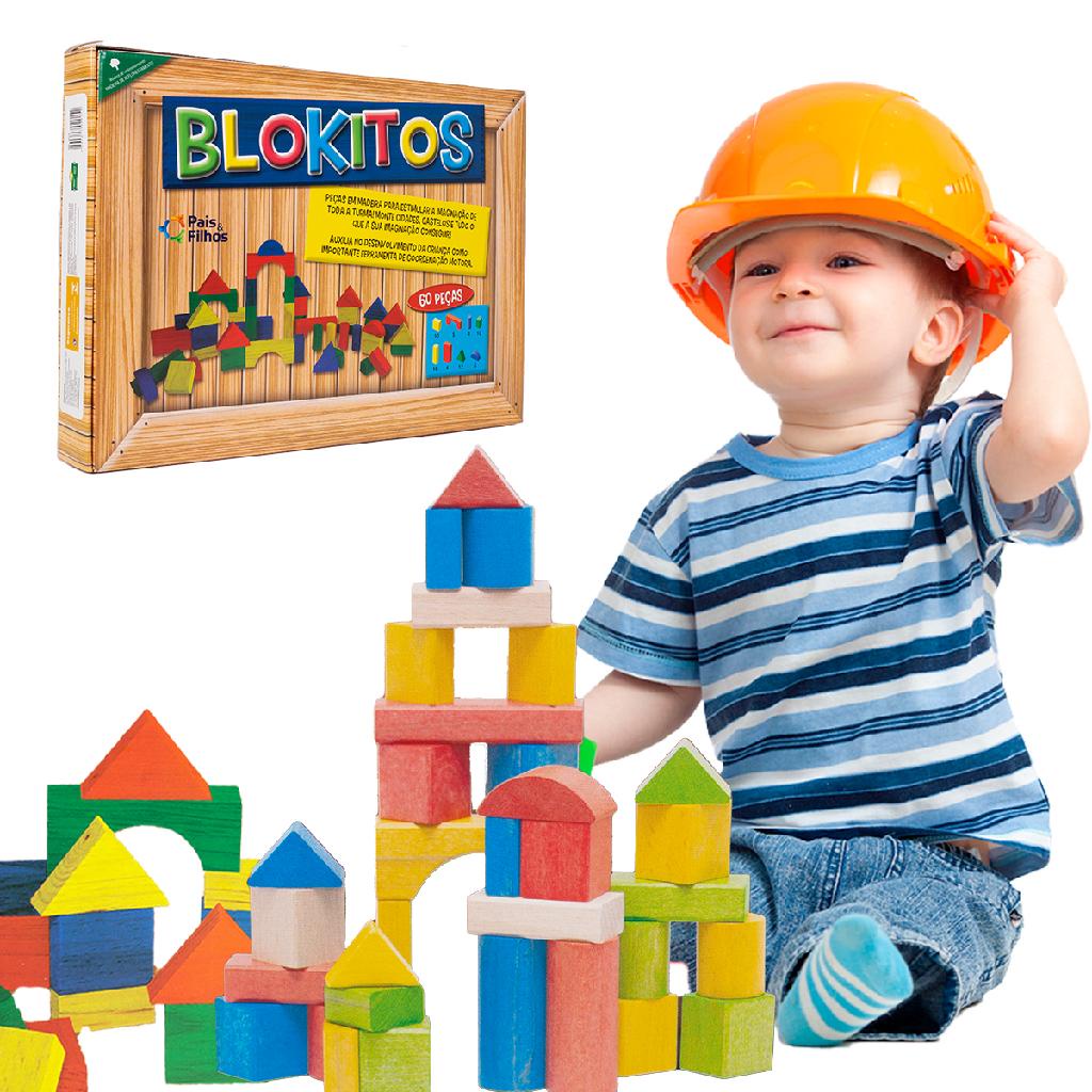 Brinquedo Educativo Blocos de Montar Cubos Junior 60 Peças em Promoção na  Americanas