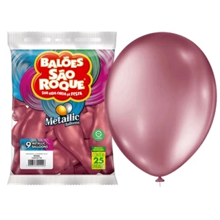 Balões 09 Metallic Com 25un Bexigas Rosa 108530725 - São Roque
