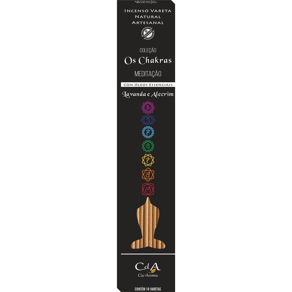 Incenso 100% Natural Vegano Cia de Aroma - Os Chakras - Meditacao