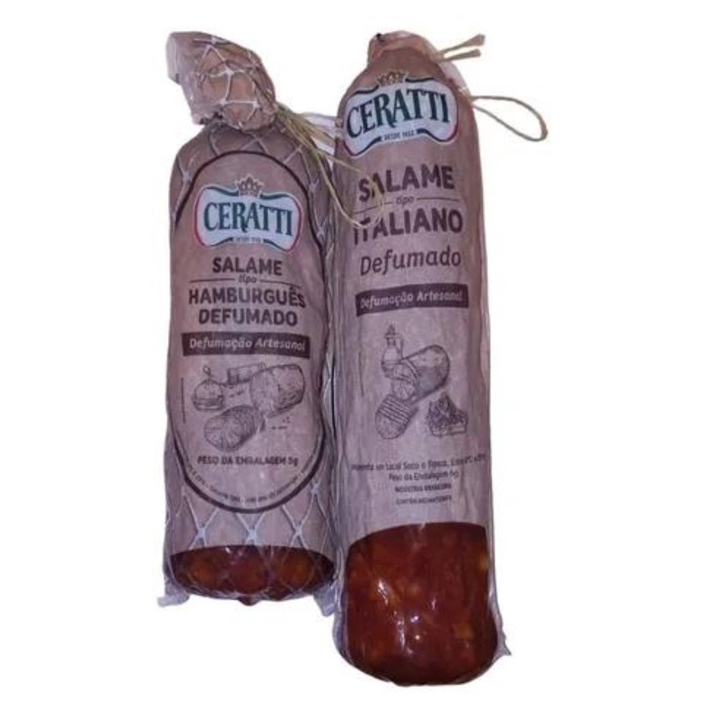 Kit 1 Salame Hamburguês 500g 1 Salame Italiano 550g Ceratti