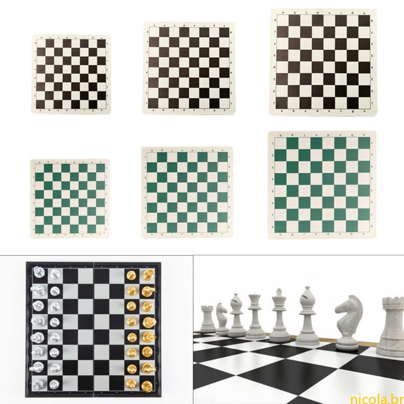 Tapete de xadrez, torneio de couro PU tabuleiro de xadrez enrolado