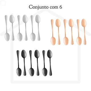 Conjunto 6 Colheres de Sobremesa de Aço Inox Positano 12cm Lyor