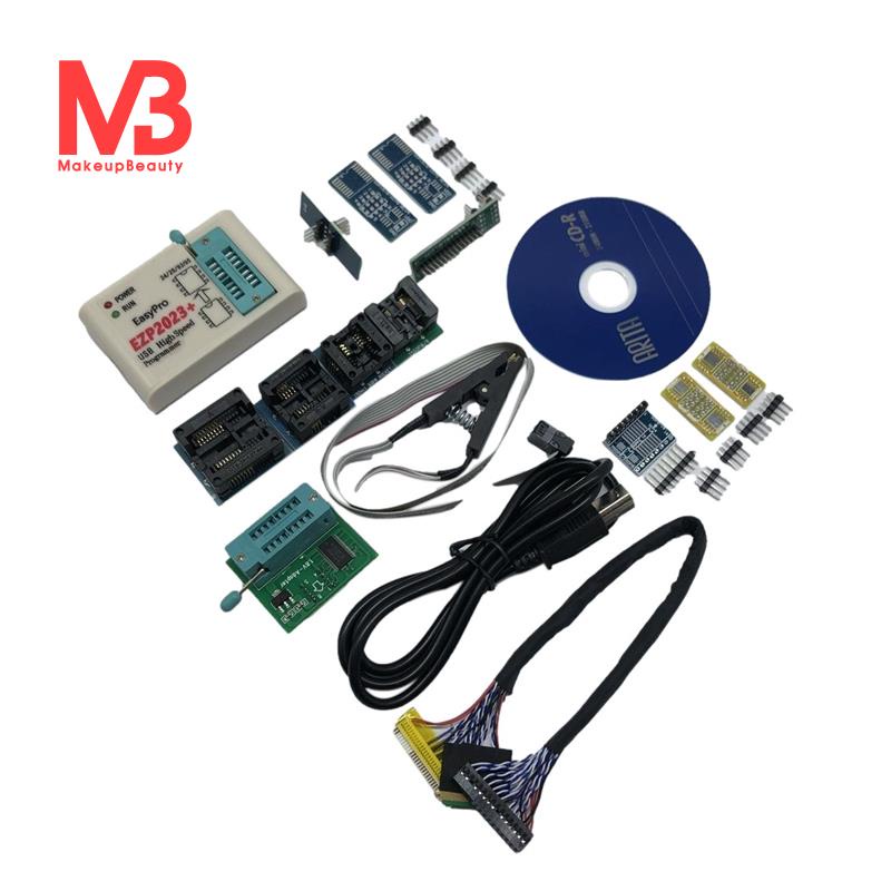EZP2023 Programador SPI USB Com 12 Adaptadores De Suporte 24 25 93 95 EEPROM Flash Bios Compiler Alta Velocidade De Programação