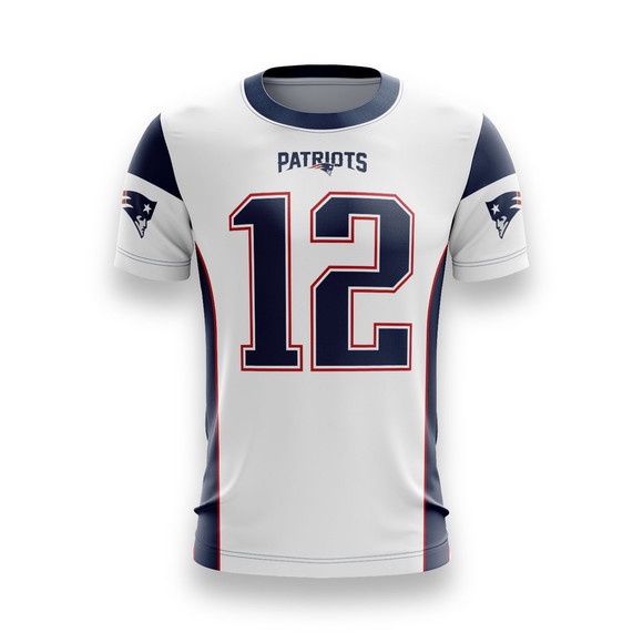 Camiseta New England Patriots Branca NFL Futebol Americano