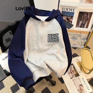 Lovito Casual Casaco Feminino com Texto e Zíper LNE29100 (Multicor)