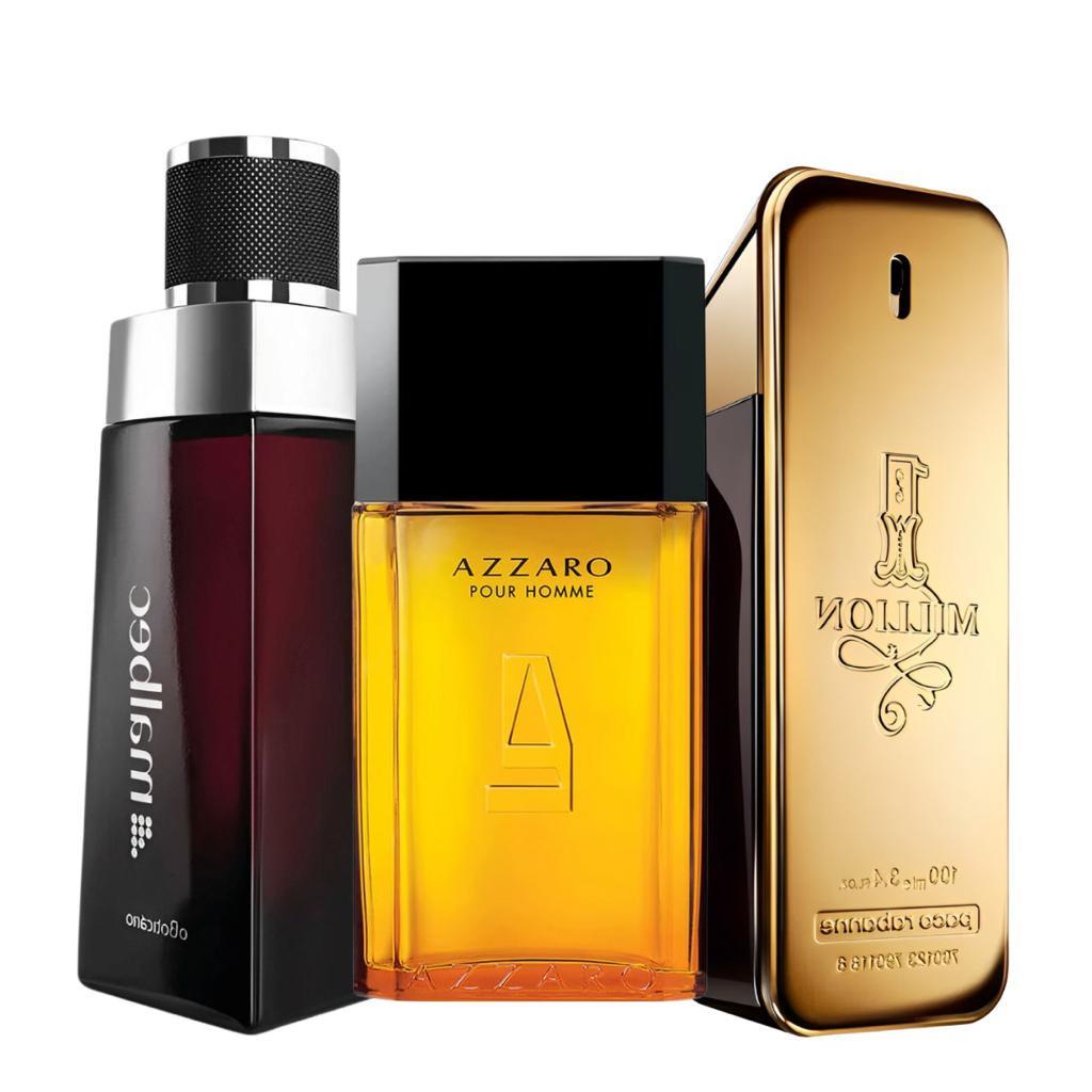 Kit 3 Perfumes Masculino 1 Million, Azzaro e Malbec -