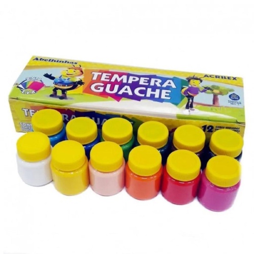 Tinta Guache Acrilex 15ml c/12 Cores | Shopee Brasil