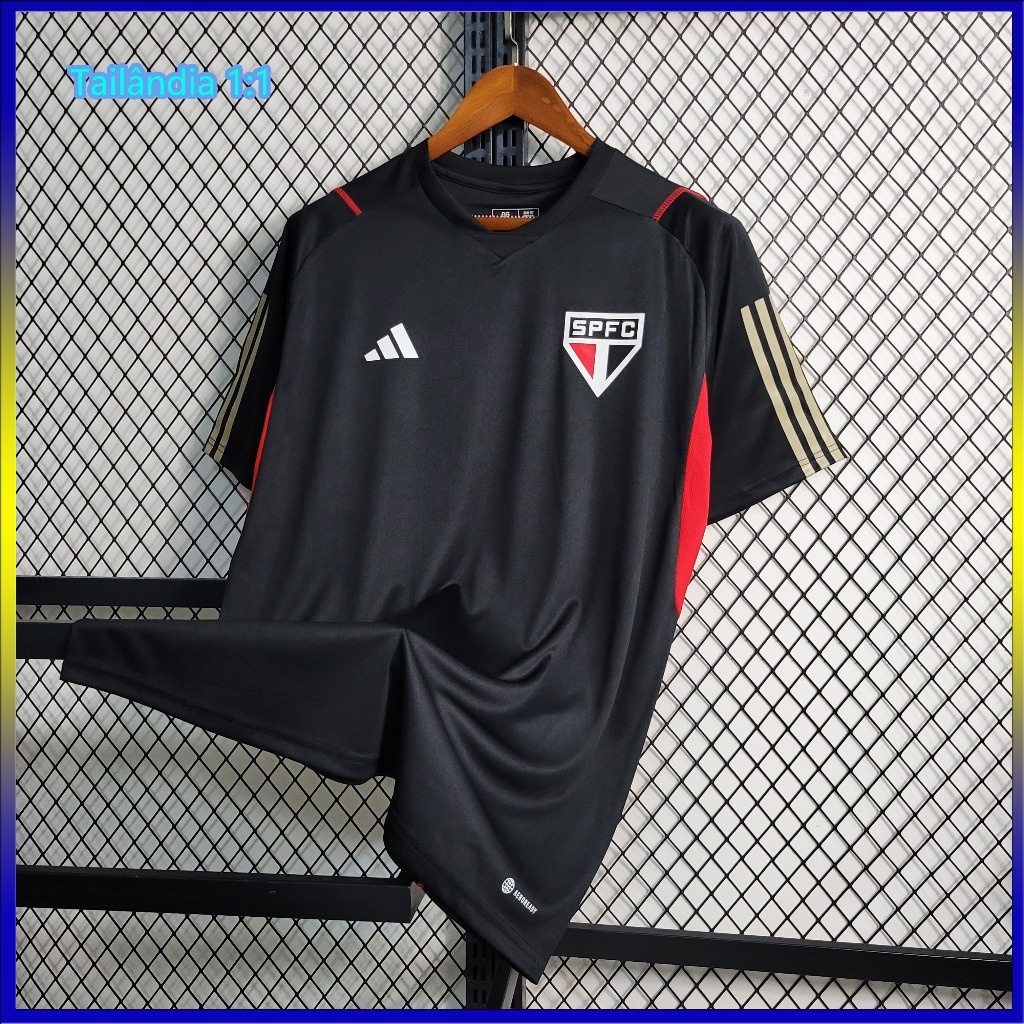 2023/2024 Camisa De Futebol São Paulo Traje de treinamento preto Thai Versão 1:1