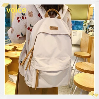 VOICE Backpack Student Cor Sólida Nylon De Grande Capacidade