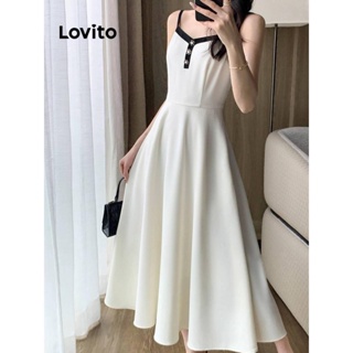 Lovito Vestido Elegante Com Patchwork Contrastante Com Gola Lateral E Zíper Para Mulheres LNE42209