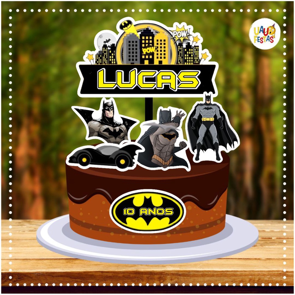 Topo de Bolo Personalizado - Batman