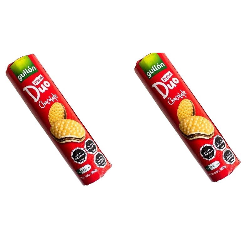 02 Biscoitos Mega Duo Gullón Chocolate 500g cada Espanha