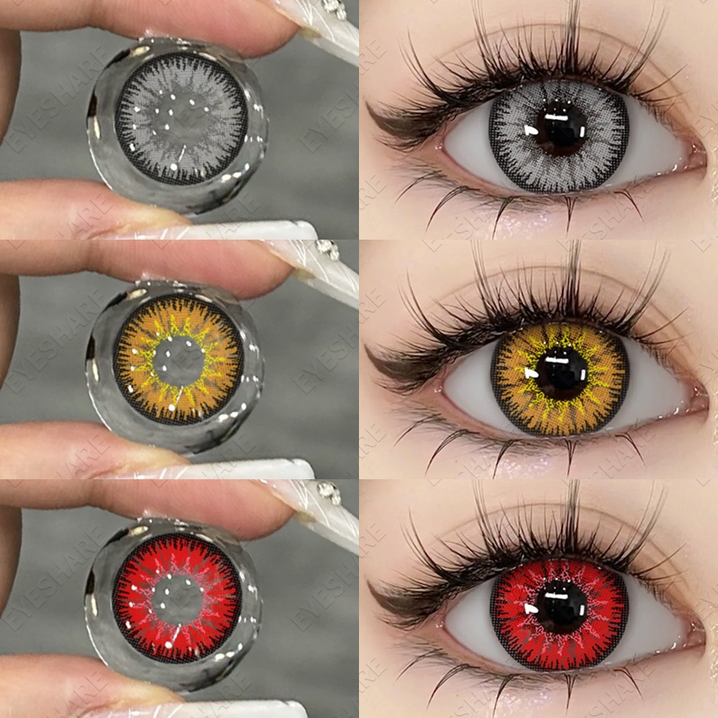 Lente De Contato Colorida EYESHARE Ayyy/BELLA/ICESNOW 1Pair 14.5mm Cosplay Halloween Anual Softlens